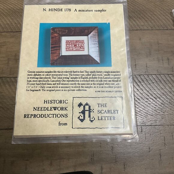 The Scarlet Letter Historic Needlework Reproductions HR To Map N.Hinde 1778 - Picture 2 of 4